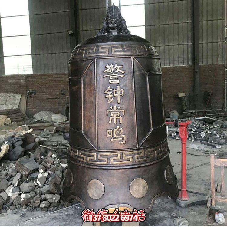 大型仿銅鐘玻璃鋼雕塑，給景區(qū)、寺廟、園林帶來(lái)更多美好
