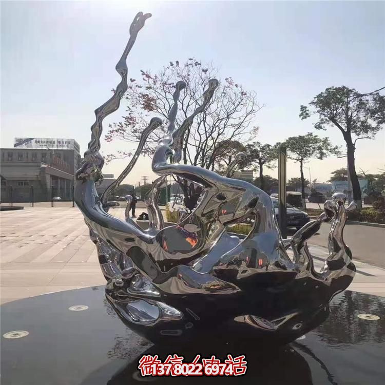 創(chuàng)意不銹鋼浪花雕塑，美化你的戶外廣場