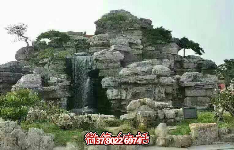 精美的景區(qū)園林，完美的假山流水擺放