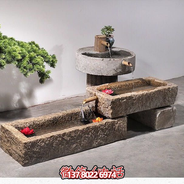 石槽組合戶外魚缸，完美景觀美化家居養(yǎng)魚空間