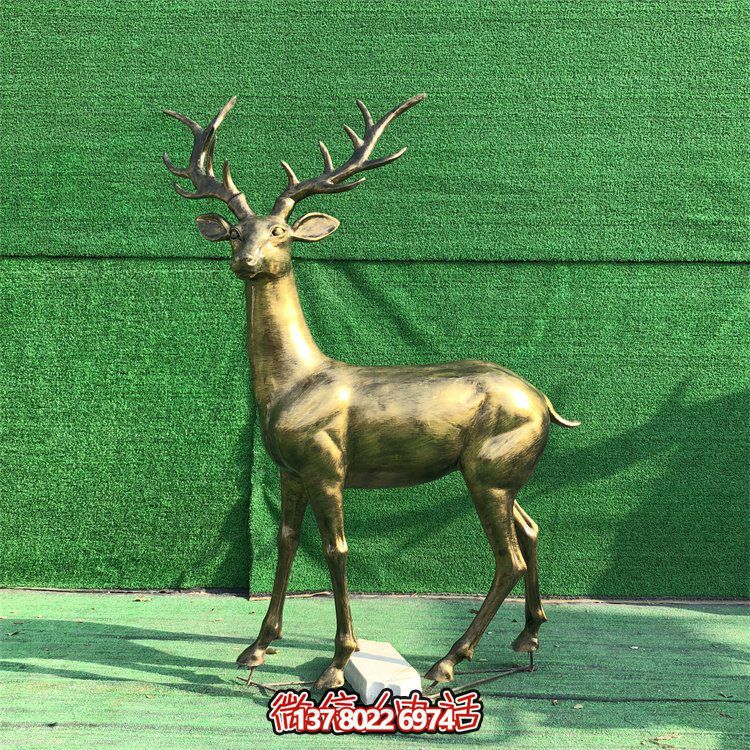 玻璃鋼仿銅鹿，梅花鹿